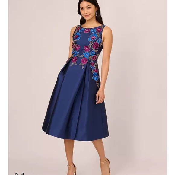 Adrianna Papell Dresses & Skirts - Adrianna Papell Women's Beaded Mikado Fit & Flare Dress